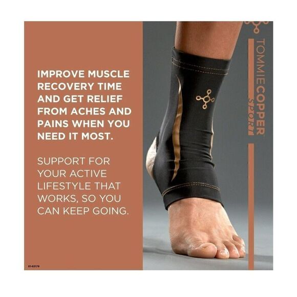 Tommie Copper Ankle Compression Sleeve Joint Ankle Pain Relief Small Medium - Picture 9 of 10